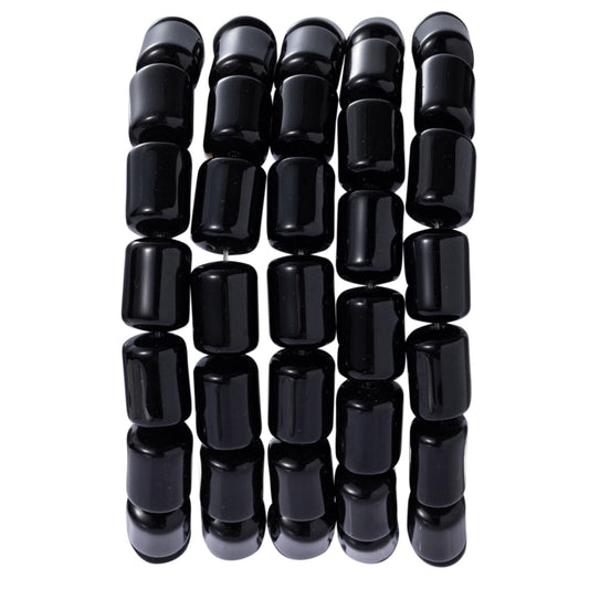 Natural Black Agate Cylinder Tube Beads 10x14mm 38cm/str Loose Semi Gemstone Stone Beads for Making Bracelets Necklace