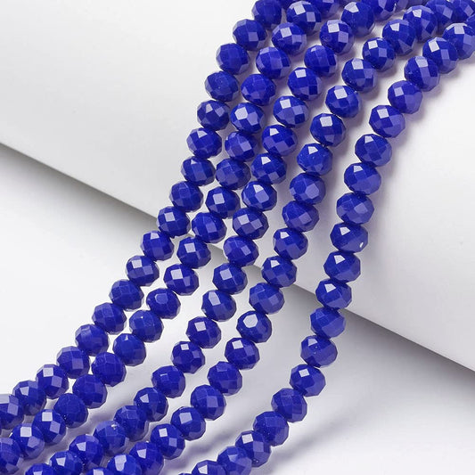 Elecrelive 720Pcs Blue Glass Crystal Beads 8mm Faceted Rondelle Beads Briolette Tiny Loose Crystal for Bracelets Earring Jewelry Making
