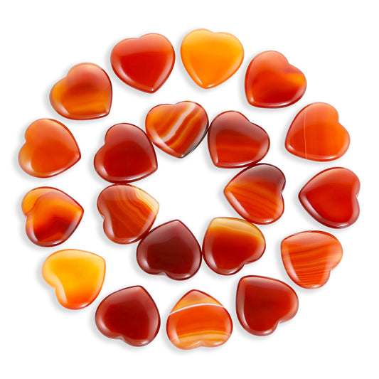 Namzi 20 Packs of Tumbled Polished Natural Carnelian Crystals Heart Stones, Crystals and Healing Stones Quartz Bulk for Wicca, Reiki, Healing Energy, Chakra Stones, Witchcraft Supplies