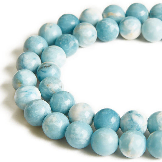 60pcs 6mm Larimar Beads Natural Gemstone Beads Round Loose Beads for Jewelry Making