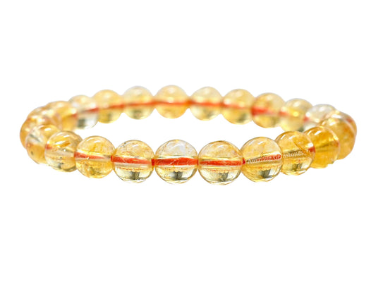 Amazing Gemstone Citrine Bracelet, Gifts For Men & Women - Protection Healing Crystal Bracelet - 8mm Gemstone Beaded Stretchable Bracelet, Pulseras Para Hombres Mujer Stocking Stuffers (Regular)