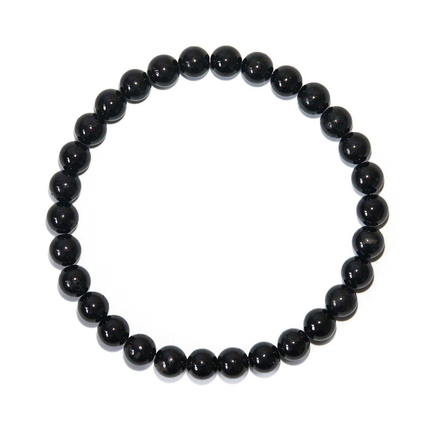 BANANE LAB Black Tourmaline Bracelet Men Women 6mm - Real Natural Protection Crystal Stretch Bracelets - 6.5" Wrist Fit with DIY Repair Kit (Elastic String & Extra Beads) - Grounding Healing Jewelry