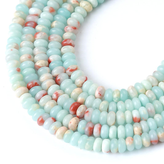 2x4MM 150PCS Blue Sea Sediment Impression Jade Tube Abacus Rondelle Disk Spacer Loose Beads for Jewelry Making