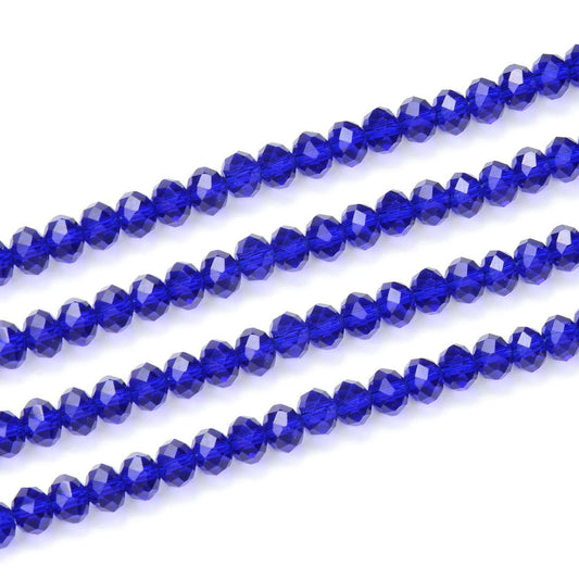 350pcs Czech Faceted Rondelle Crystal Glass Loose Beads 8mm Spacer Bulk Cobalt Blue for DIY Craft Jewelry Making CCR825