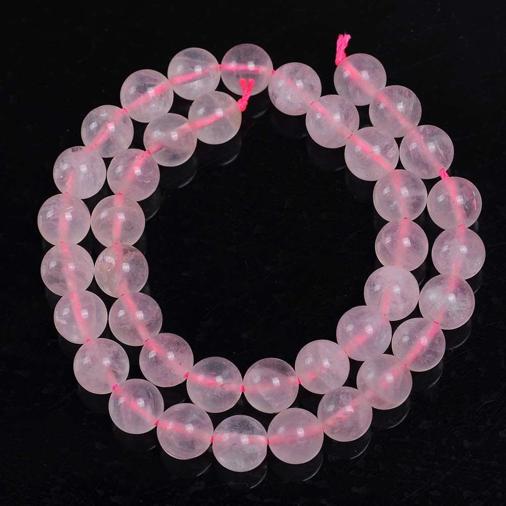 Natural Stone Beads 12mm Rose Quartz Gemstone Round Loose Beads Crystal Energy Stone Healing Power for Jewelry Making DIY,1 Strand 15"