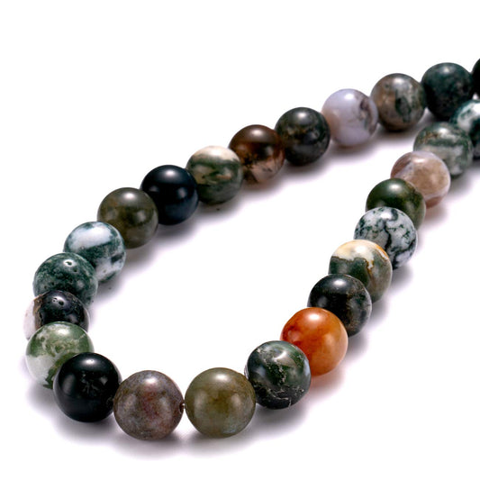 BEADIA Natural India Agate Stone Round Loose Semi Gemstone Beads for Jewelry Making 10MM 38PCS