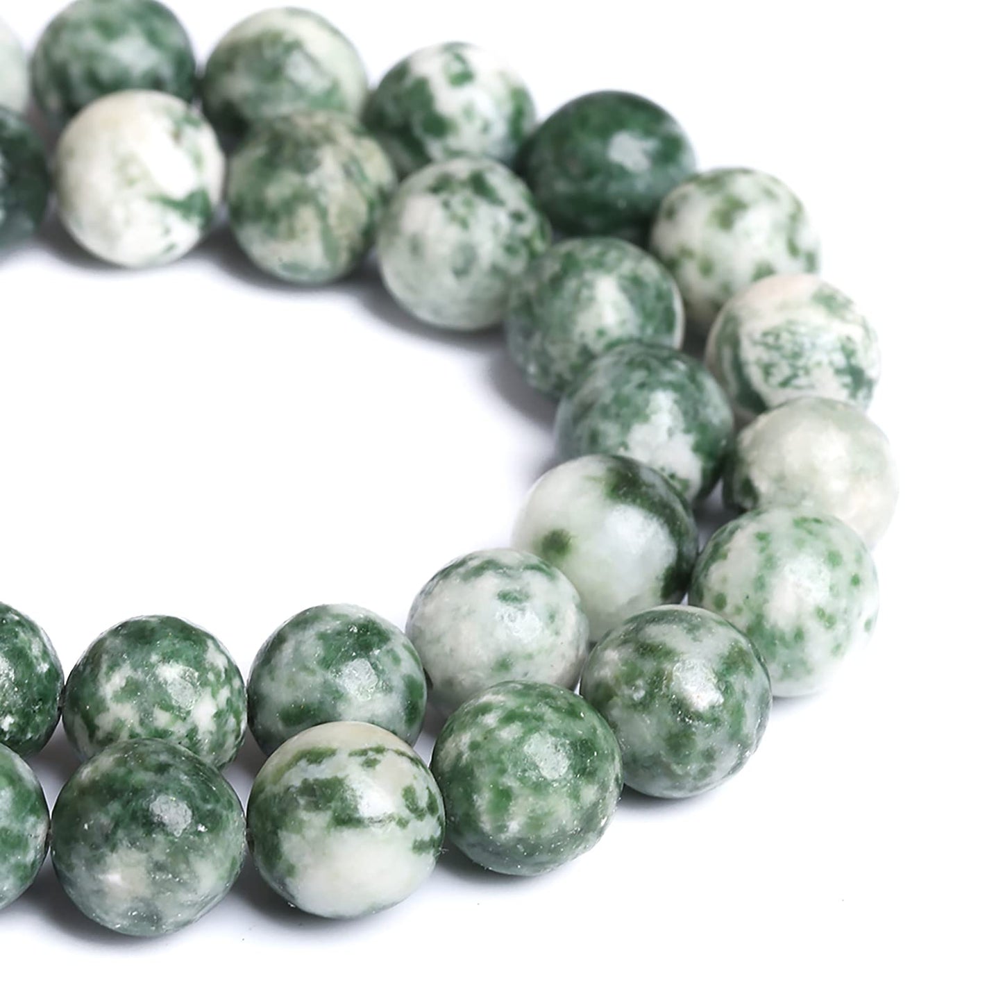 8MM 45PCS Natural Stone Verdant Jasper Loose Beads for Jewelry Making DIY Bracelet