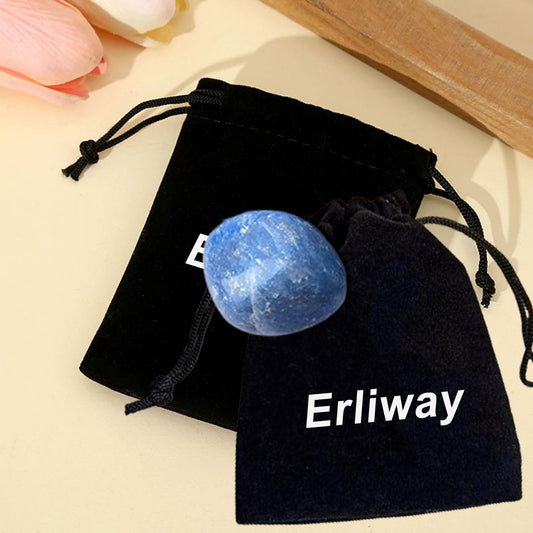 Erliway Blue Aventurine Healing Crystal Stones, 1.25-2.0" Large Reiki Healing Gemstones Natural Tumbled Polished Stones for Energy Witchcraft Therapy Meditation