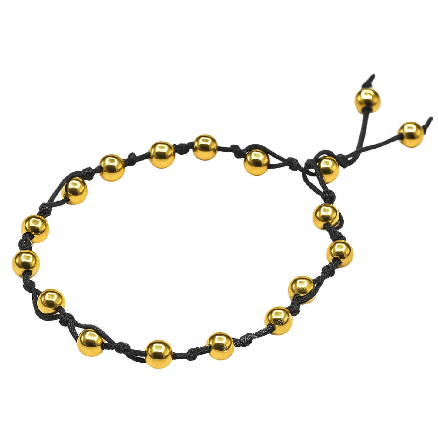 Amazing Gemstone Golden Hematite Anklet Ankle Bracelets for Women - Waterproof Beaded Healing Crystal Anklets, Plus Size Chakra Gemstone Bead Anklet (Stretchy Adjustable - Hand Knotted)