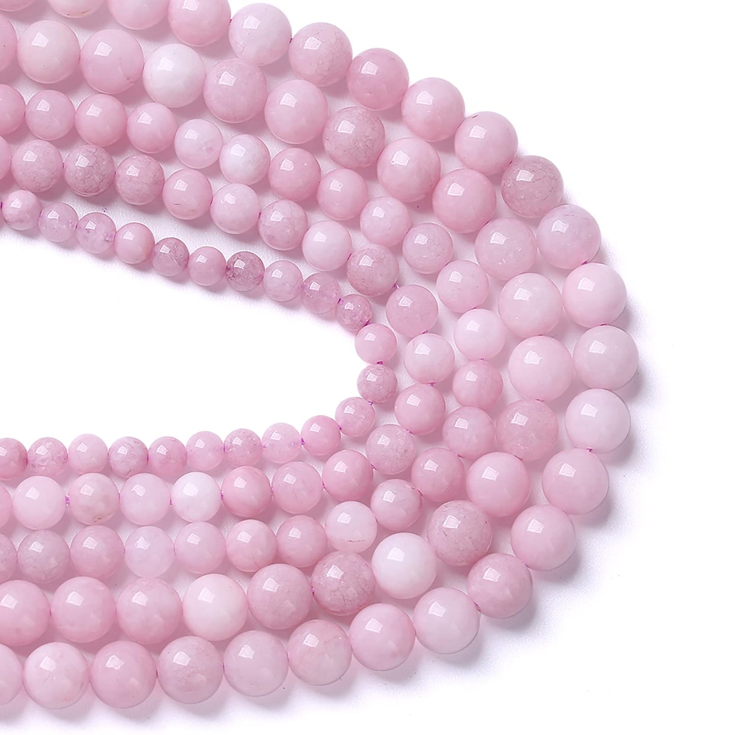 6MM 60PCS Kunzite Beads Round Loose Beads for Jewelry Making DIY Bracelet Necklace Crystal