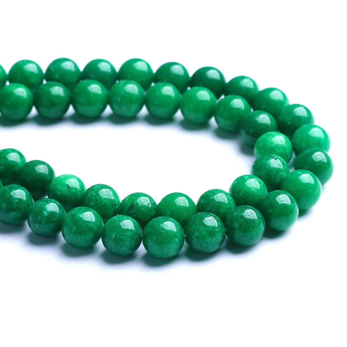 75PCS 10MM Natural Stone Green Cloudy Jade Spacer Loose Beads for Jewelry Making DIY Bracelet Necklace