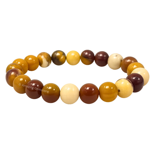 Amazing Gemstone Crystal Bracelet for Women Men's Gifts - Protection Healing Crystal Bracelet - 8mm Gemstone Beaded Stretchable Bracelet Pulseras Para Hombres Mujer Stocking Stuffers Mothers Day Gift (Mookaite)