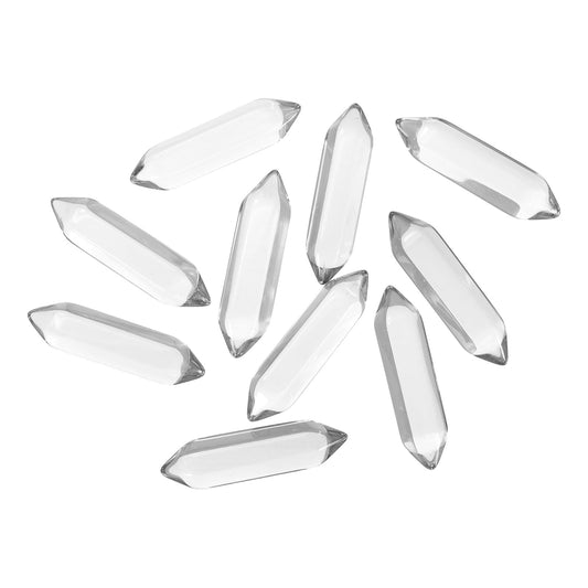 MECCANIXITY 10 Pack White Quartz Crystals, Polished Crystals Bulk Hexagonal Shaped Meditation Gemstone for Jewelry Making Energy Balance Accessories Gifts
