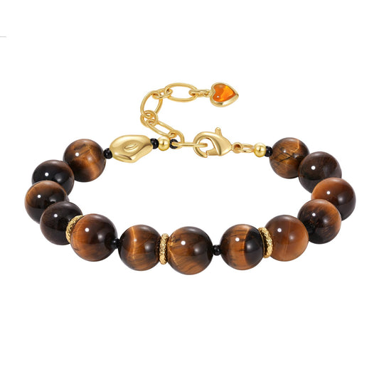 KissYan Beaded Bracelets for Women, Colorful Natural Stone Boho Bead Bracelet for Beach, Handmade Gemstone Summer Jewelry Gifts (Tiger Eye)
