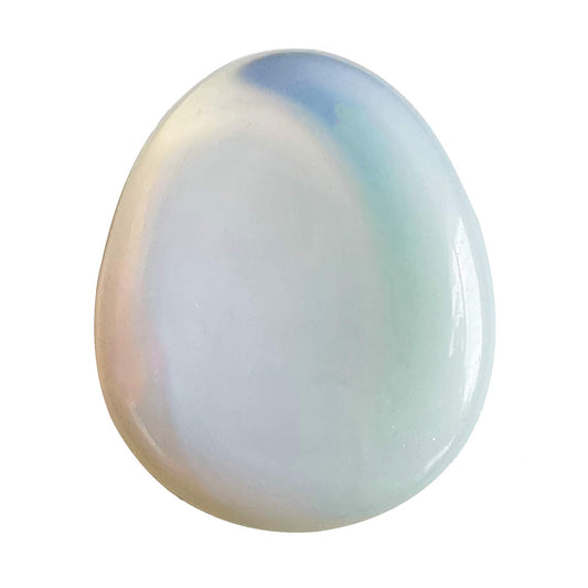 Bacatgem Synthetic Opalite Water Drop Chakra Thumb Worry Stone,Stress Relax Healing Reiki Crystal Pocket Palm Stones