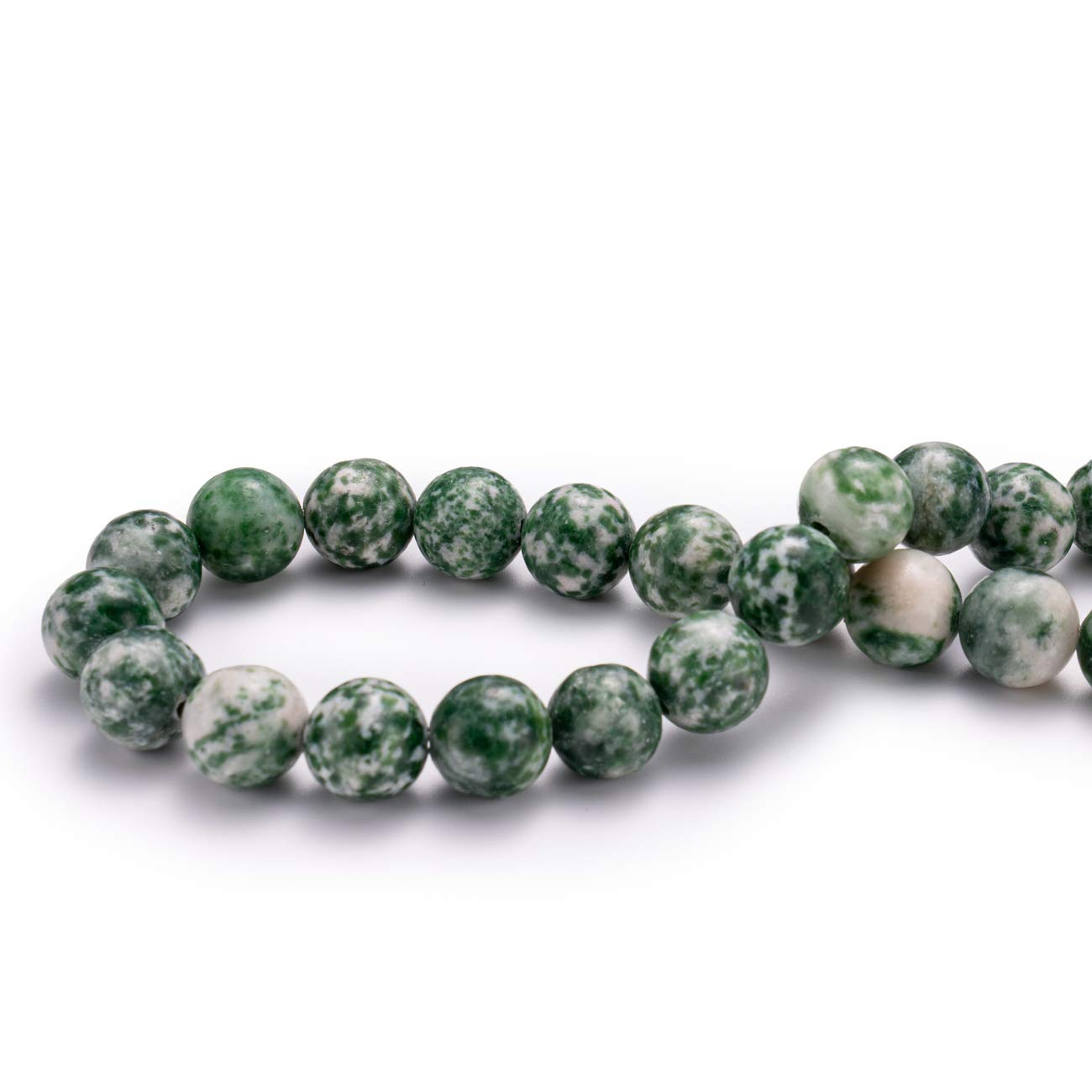 BEADIA Natural African Jade Stone Round Loose Semi Gemstone Beads for Jewelry Making 6MM 61PCS