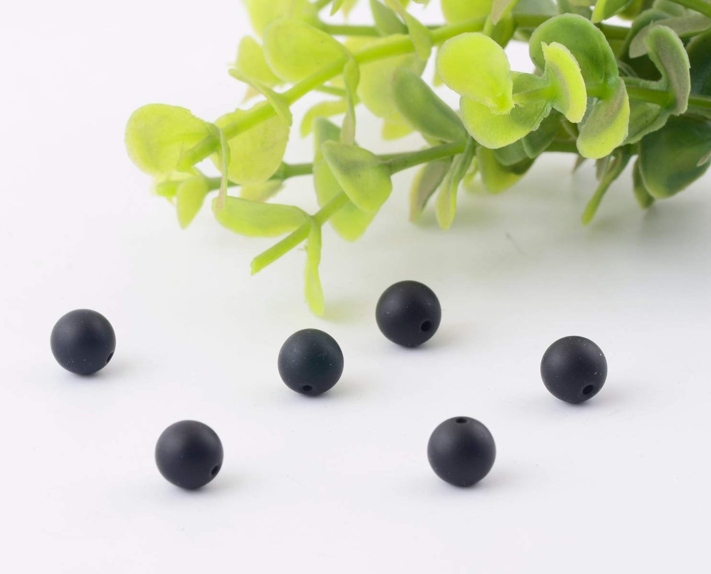 Natural Stone Beads 100pcs 6mm Matte Black Onyx Agate Dull Polish Round Stone Beading Loose Gemstone DIY Smooth Beads for Bracelet Necklace Earrings Jewelry Making (Matte Black Onyx, 6mm)