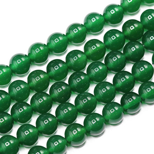 Green Agate Beads Round 10mm Semi Precious Gemstone Beads for Jewelry Making (37-39pcs)