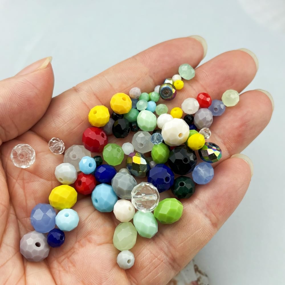 Pinhoollgo 500pcs 3mm Crystal Glass Beads Faceted Rondelle Glass Spacer Beads for Bracelets Necklace Pendants Earrings Key Chains Jewelry Making(Mint Green Porcelain)