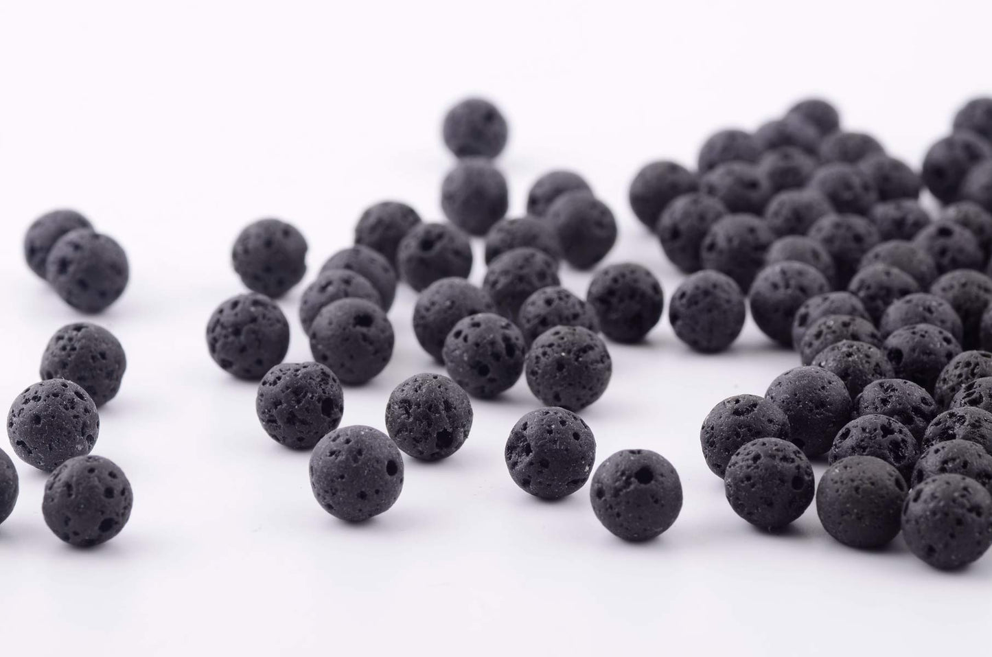 Natural Black Lava Round Genuine Stone Beads - 100pcs, 10mm, Hole 1mm, DIY for Essential Oil Yoga Bracelet Necklace Earrings Jewelry Making