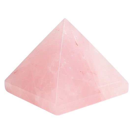 Amazing Gemstone Rose Quartz Pyramid Crystal Healing Stones - 2" Great Pyramid Figurine of Natural Stone Pyramid for Meditation, Reiki, Chakra Balancing and Crystal Pyramids Grid