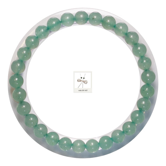 BANANE LAB Green Aventurine Bracelet 6mm - Real Natural Crystal Beaded Bracelets for Women Men - Unisex Gemstone Healing Jewelry for Luck & Balance - Standard 6.5" Wrist Fit with DIY Repair Kit