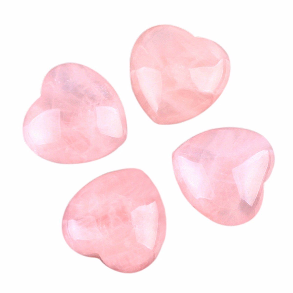 rockcloud Healing Crystal Natural Rose Quartz Heart Love Carved Palm Worry Stone Chakra Reiki Balancing 0.8" Mini Size(Pack of 4)