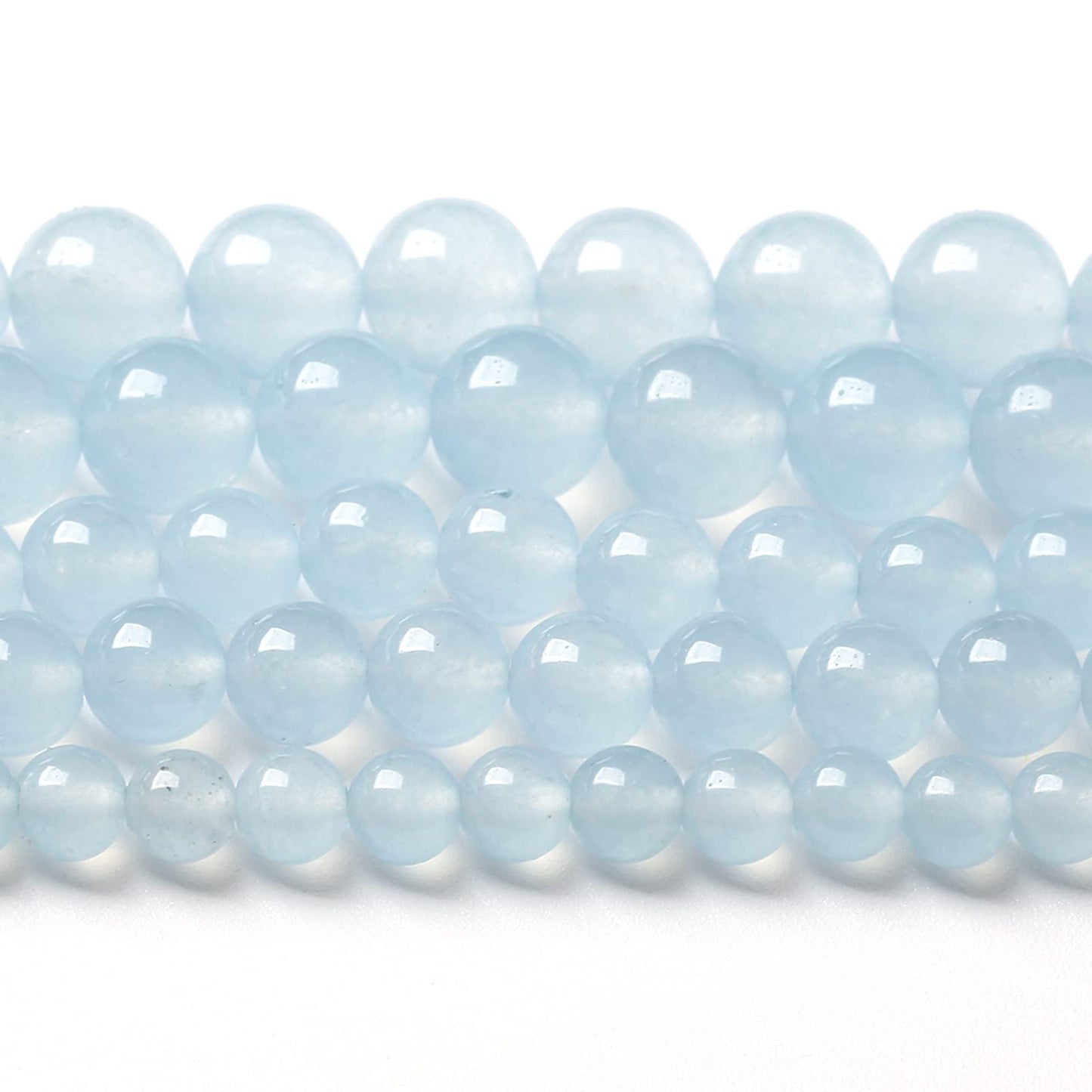 6MM 60PCS Natural Stone Light Blue Chalcedony Loose Beads for Jewelry Making DIY Bracelet Necklace