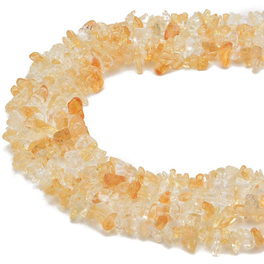 PLTbeads Gemstone Chips Natural Citrine 3-5mm Healing Crystals Waist Bracelets Necklace Kit Irregular Stone DIY Crafts Design Jewelry Making Approxi 32 inch