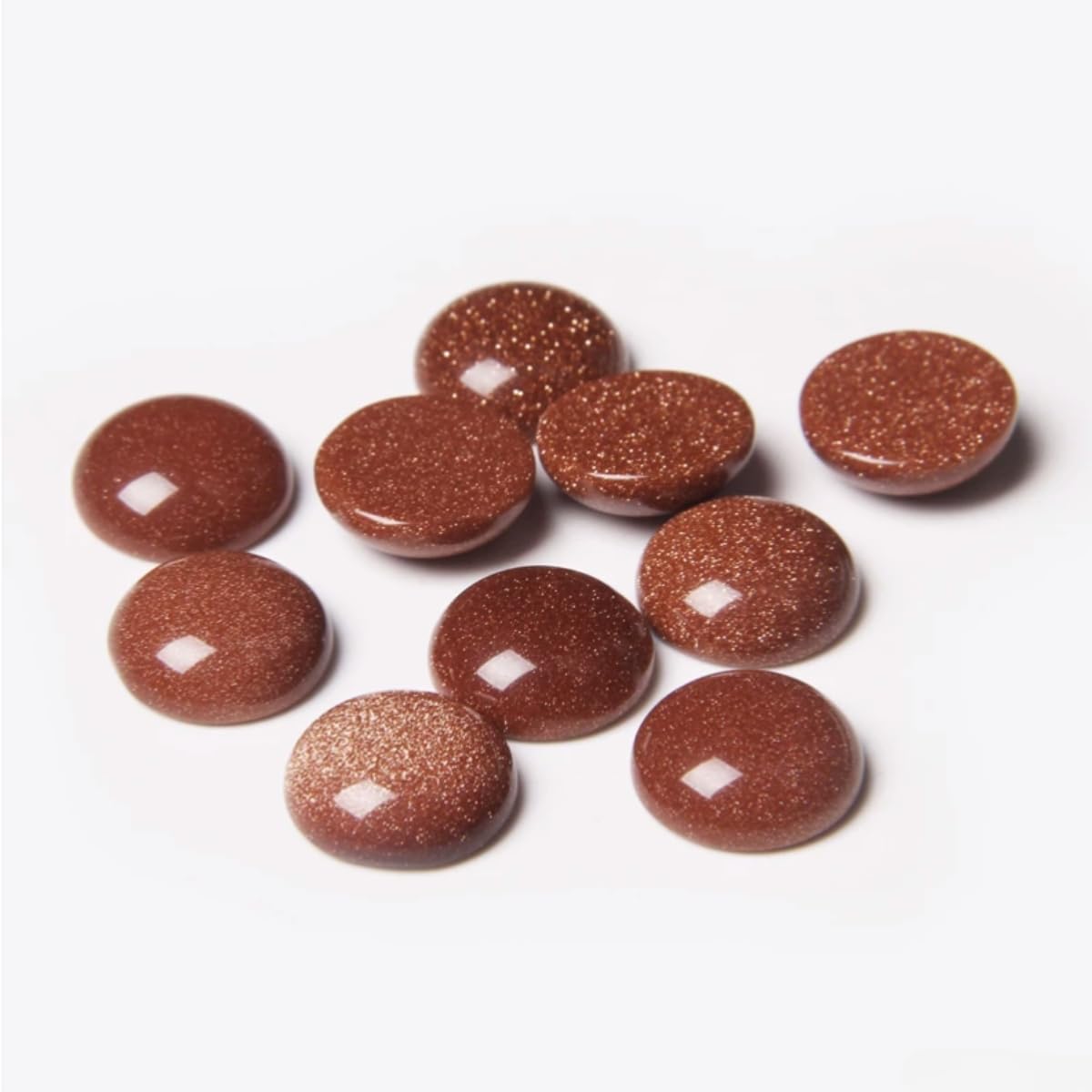 20pcs 4mm Natural Stone No Hole Gold Sandstone Semicircle Smooth Cabochons Beads Healing Chakra Crystal Stone Bead for Jewelry Making Rings Earrings Necklace Bracelet DIY Crafts