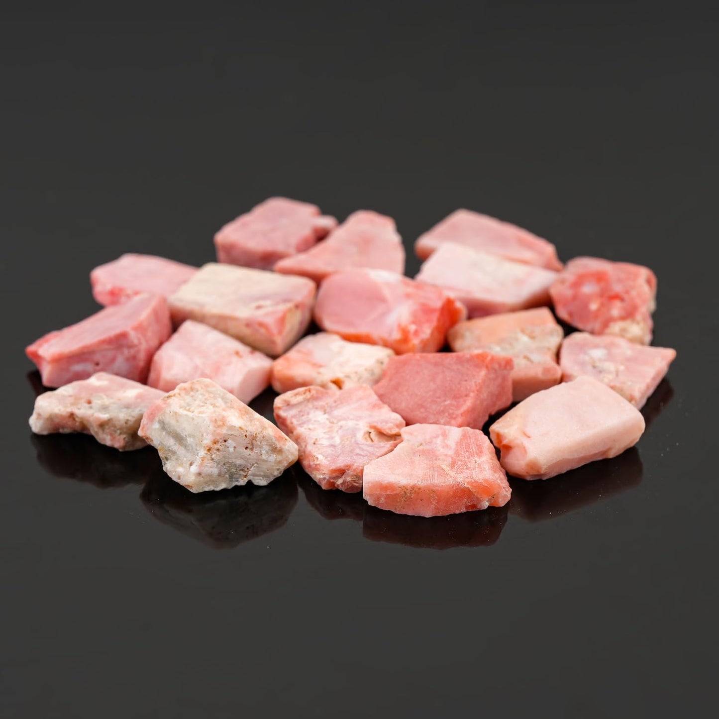 ColouredRocks 100 carats Pink Opal Crystals, Raw Stones, Rough Gemstones, Jewelry Making Supply, Cabbing, Polishing, Cutting, DIY, Crafts (15+pcs) (10-15mm)