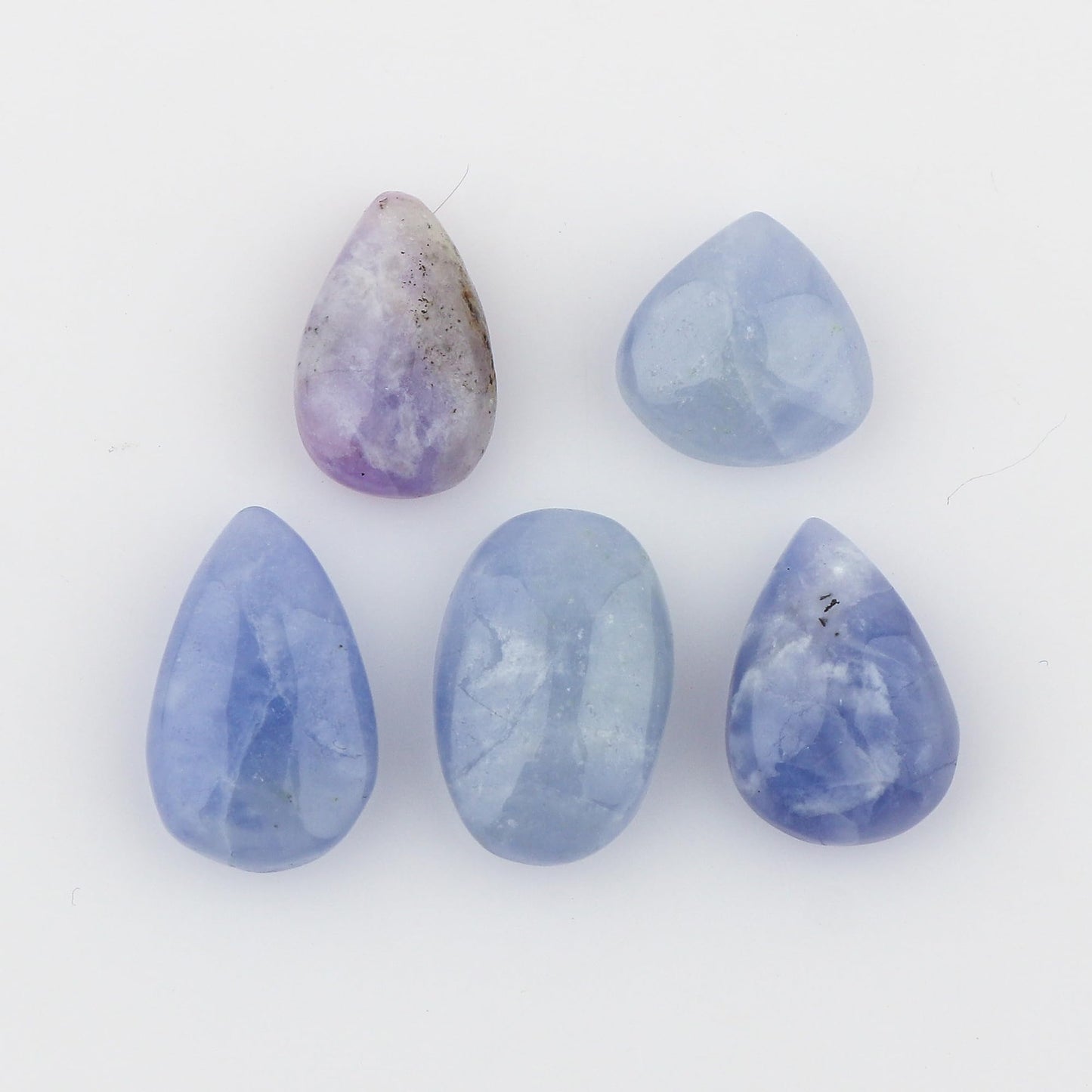 CRYSTALIS 5pcs Natural Purple Hackmanite, UV Reactive, Loose Gemstone, Wholesale Bulk Cabochons, Jewelry Making Supply, Chakra Healing Polished Stones, Wire Wrapping, DIY, Gem Collection, 10-15mm