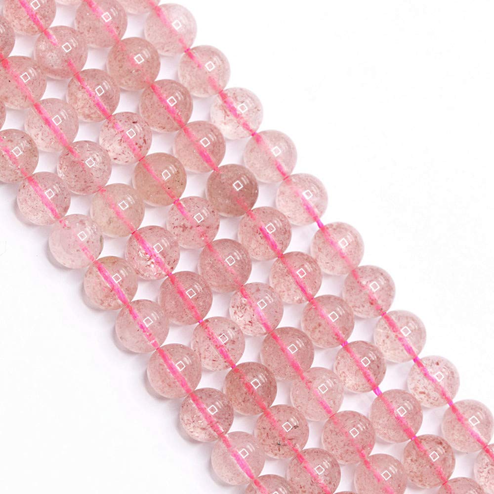 PLTbeads Gorgeous Strawberry Quartz Natural Gemstone Loose Beads 8mm Smooth Round Approxi 15 inch DIY Bracelet Necklace For Jewelry Making