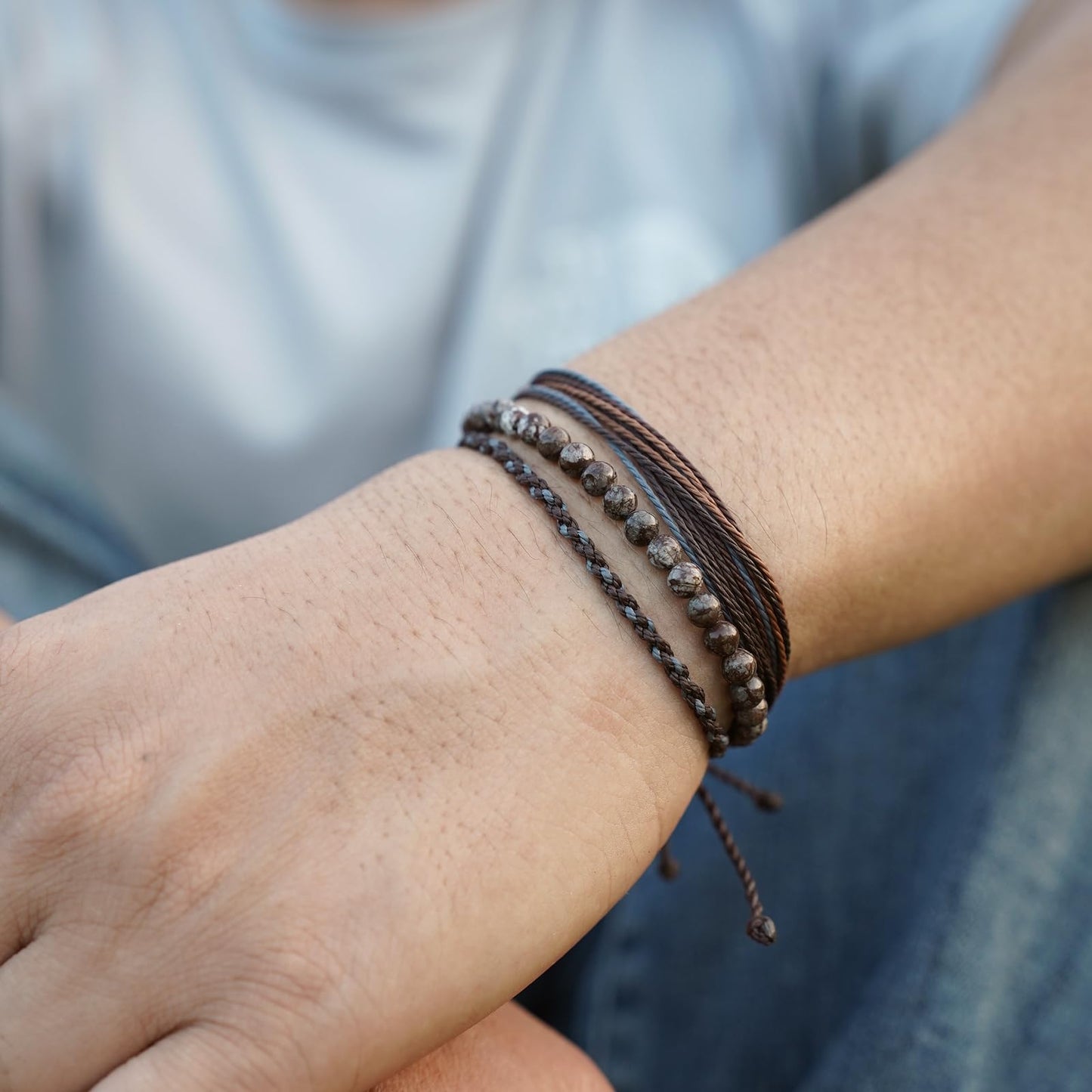 Handmade Natural Stone Beaded Healing Bracelet Gift for Men Adjustable Rope String Bracelet (snowflake, Adjustable)
