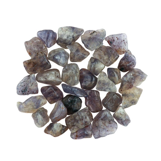 CRYSTALIS 100cts Natural Iolite Polished Raw Crystals, Loose Gemstone Wholesale Bulk Rough Jewelry Making Supply, Chakra And Healing Raw Stones, Wire Wrapping, DIY, Tumbling, Gem Collection