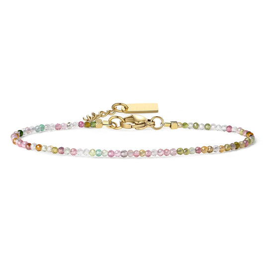 COAI Women's Dainty Crystal Bracelet Tourmaline Bracelet for Women 2mm