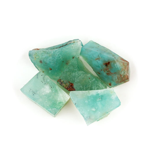 ColouredRocks 50 carats Aqua prase Crystals, Raw Stones, Rough Gemstones, Jewelry Making Supply, Cabbing, Polishing, Cutting, DIY, Crafts (5pcs) (12-16mm)