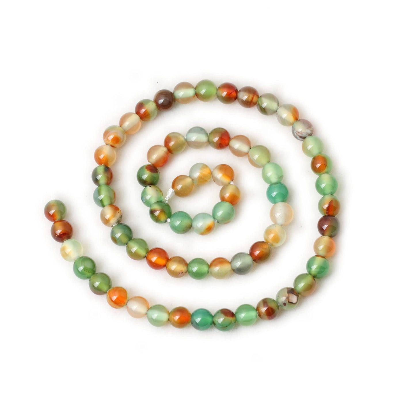 CHEAVIAN 60PCS 6mm Peacock Agate Round Loose Beads for Jewelry Making DIY Materials 1 Strand 15"