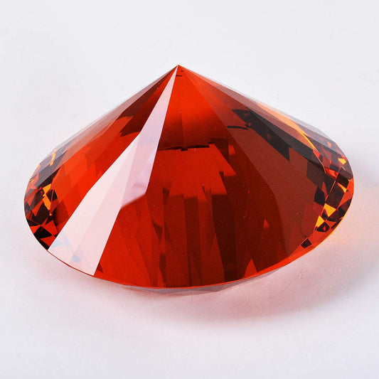 Amber Crystal Glass Diamond Shaped Decoration 60mm Jewel Paperweight,Gift Decoration Idea For Christmas, Thanksgiving (Please identify our brand Yarr Store)
