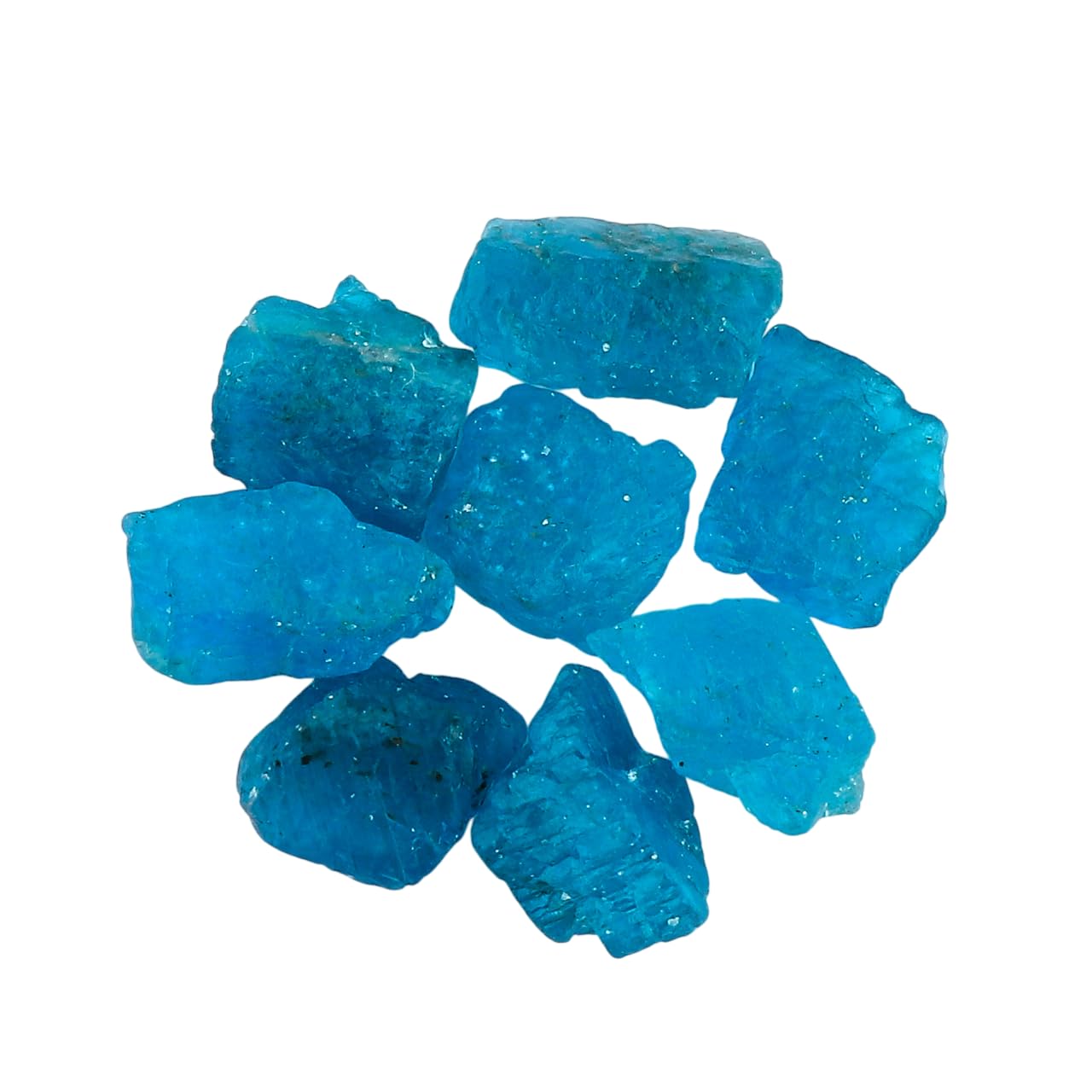 CRYSTALIS 50cts Natural Neon-Apatite Raw Crystals, Loose Gemstone Wholesale Bulk Rough Jewelry Making Supply, Chakra And Healing Stones, Wire Wrapping, DIY, Tumbling, Gem Collection, 8-12mm
