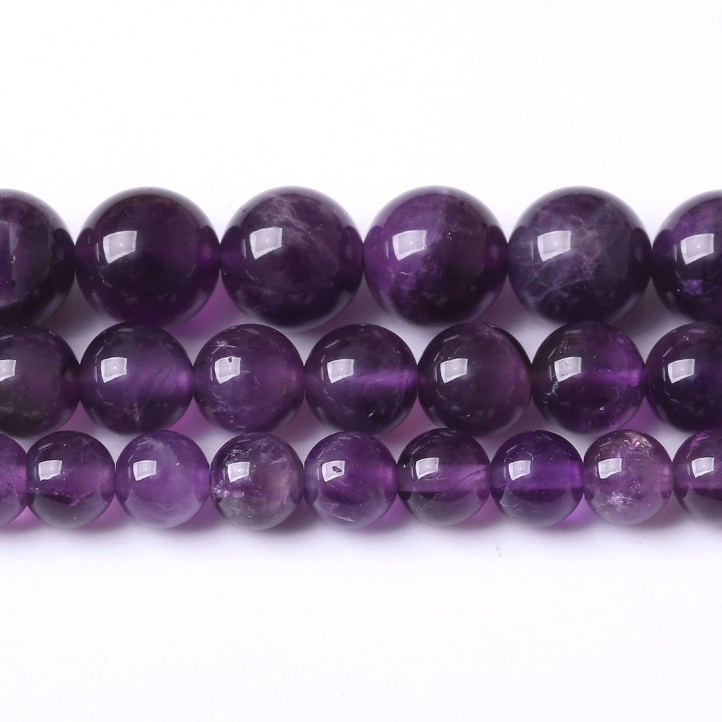 60PCS 6MM Beads Natural Amethyst Stone Stone Beads Energy Healing Beads for DIY Jewelry Bracelet Necklace Making for Jewelry Making15Inch
