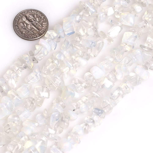 HAAMIIQII 5-8mm Opalite Chips Beads Irregular Chip Stones Loose Gemstone Beads Energy Healing Beads for Jewelry Making Strand 30 Inch