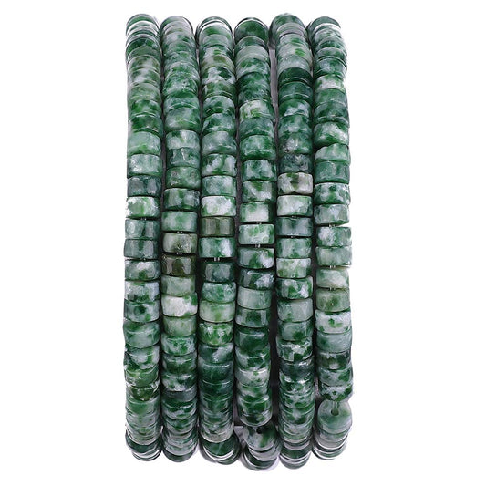 BEADIA Natural African Jade Spacer Beads Caps Loose Semi Gemstone for Beading Jewelry Making 4mmx2mm 38cm