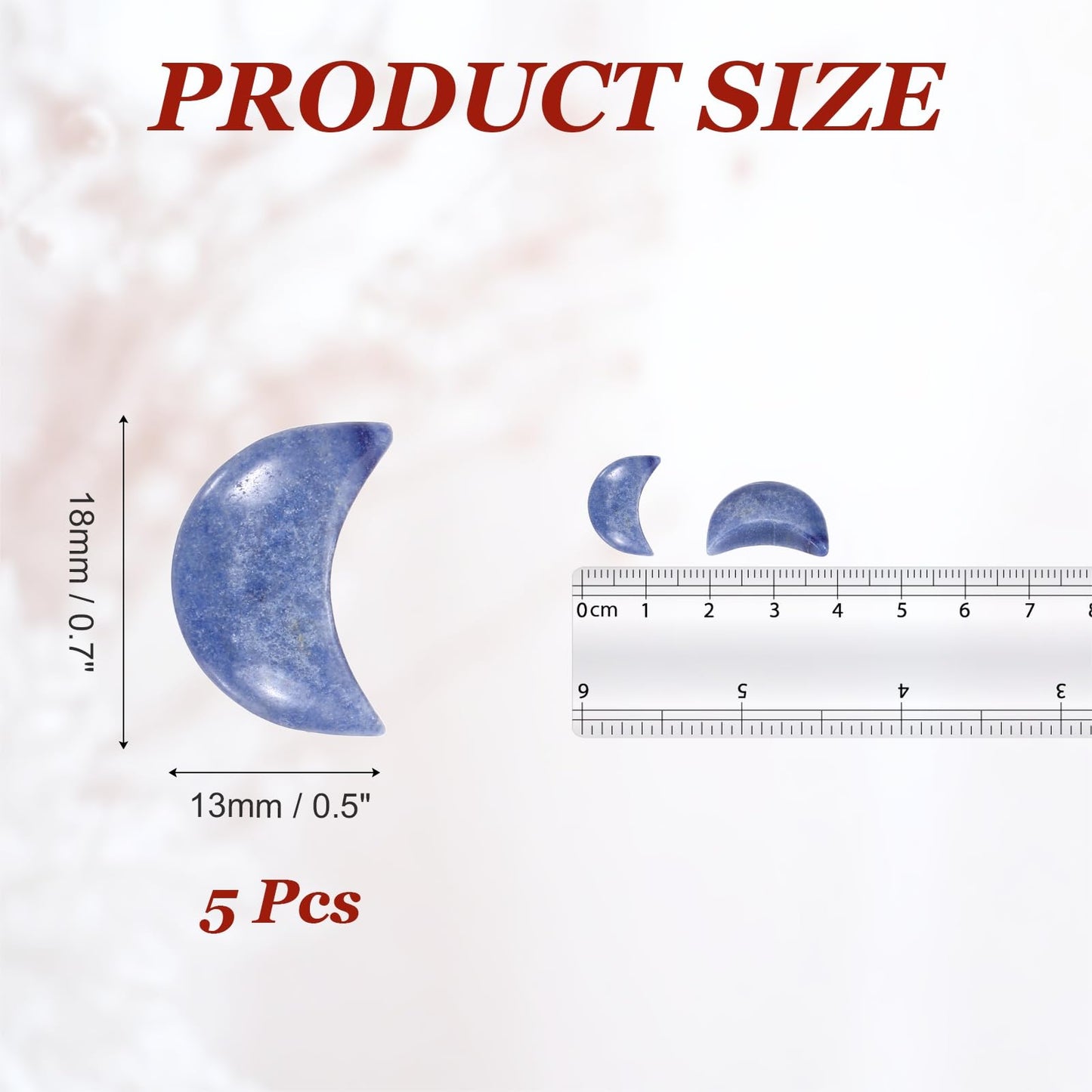 MECCANIXITY 5 Pcs Moon Crystal Worry Stone, 0.5 Inch Length Natural Emerald Blue Moon Gemstone Bulk, Carved Pocket Stones for Meditation Balancing Pendant Decor