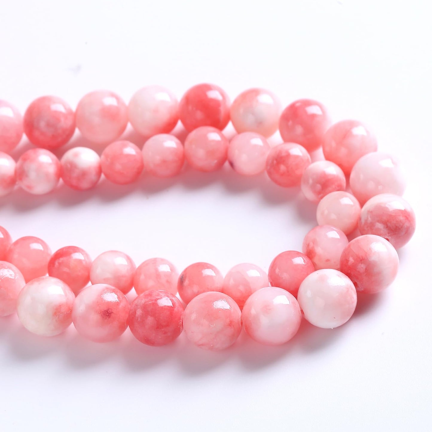12MM 32PCS Pink Persian Jade Spacer Loose Beads for Jewelry Making DIY Bracelet Necklace