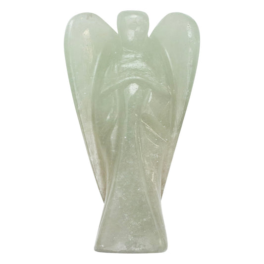 Crocon Green Jade Gemstone Guardian Angel Healing Figurine, Hand Carved Pocket Angel - Crystals for Positive Energy, Handmade Mini Statue for Love, Peace & Healing, Natural Gemstone Healing Figurine