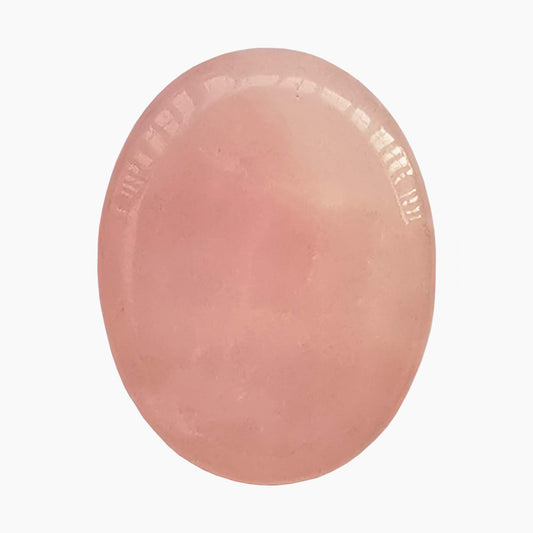 Bacatgem 1 Pcs Natural Rose Quartz Crystal Thumb Worry Stone,Stress Relax Healing Reiki Crystal Pocket Palm Stones