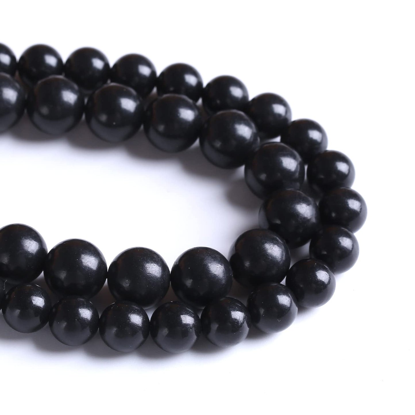 12MM 32PCS Natural Stone Shungite Beads Crystal Loose Beads for Jewelry Making DIY Bracelet