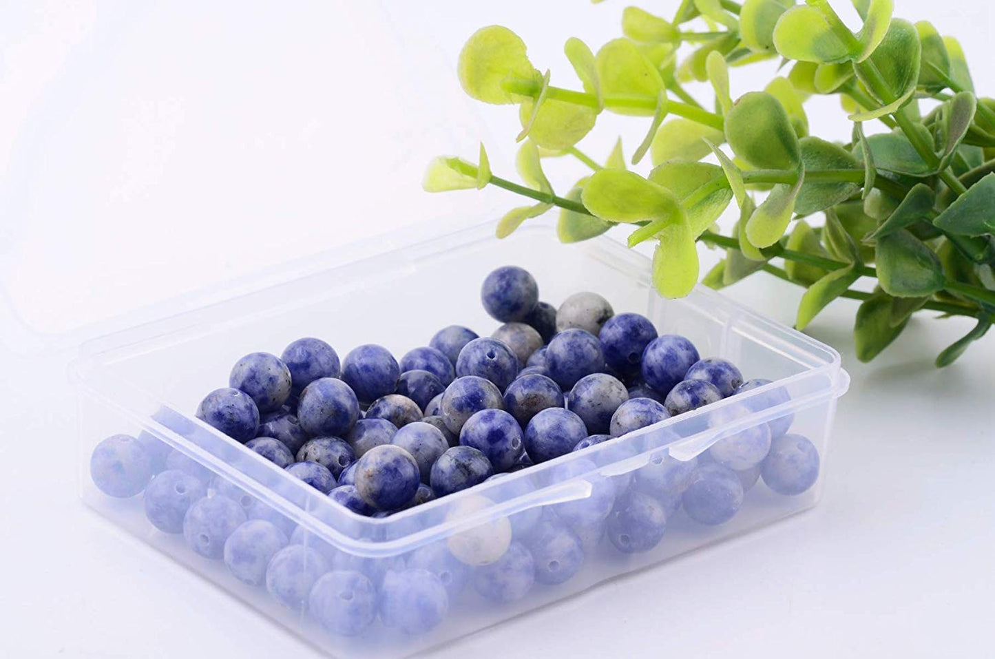 Natural Stone Beads 100pcs 6mm Blue White Sodalite Round Real Stone Beading Loose Gemstone Hole 1mm DIY Charm Smooth Beads for Bracelet Necklace Earrings Jewelry Making (Blue White Sodalite, 6mm)