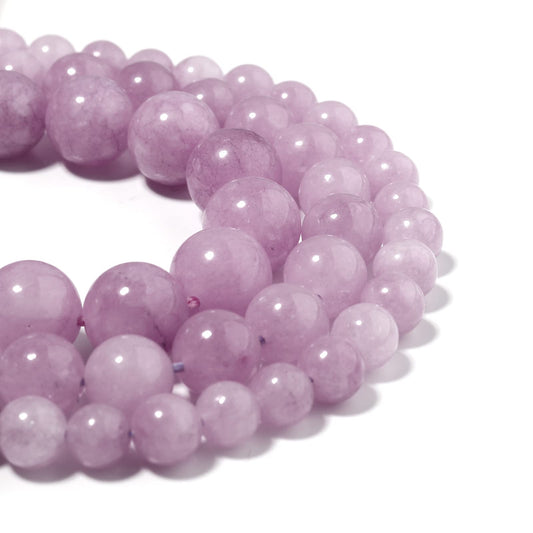 Filluck Natural Stone Beads Pink Opal 8mm Polished Round Smooth Gemstone Beads for Jewelry Making 15 Inch(Pink Opal,8mm)